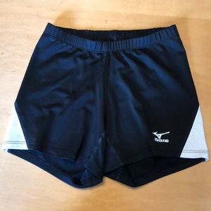 Mizuno black and white spandex shorts